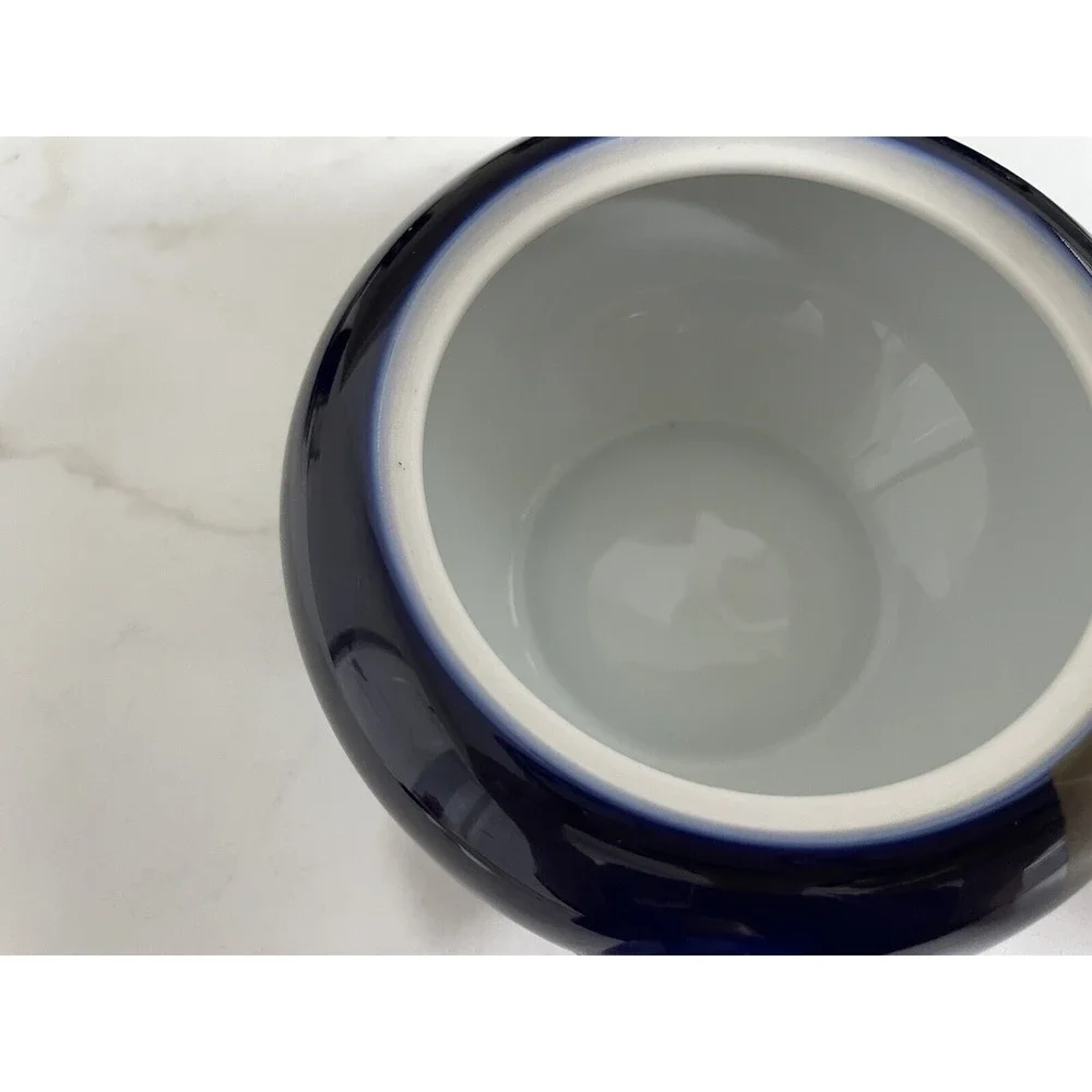 Vintage  Fukagawa Arita Cobalt Blue Gold Cranes Teapot‎ 5 Cups/5 Sm Plates